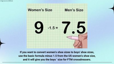 8.5 Women to Men - Crossdresser Shoes Size Conversion Chart